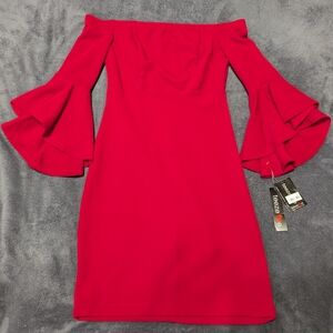 Elegant Red Off-Shoulder Dress